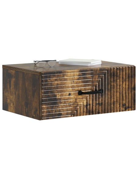 Mobiletto da notte a muro Rovere Fumo 49 x 34,5 x 20 cm