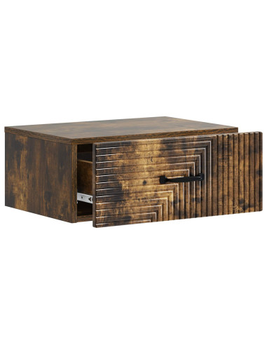 Mobiletto da notte a muro Rovere Fumo 49 x 34,5 x 20 cm