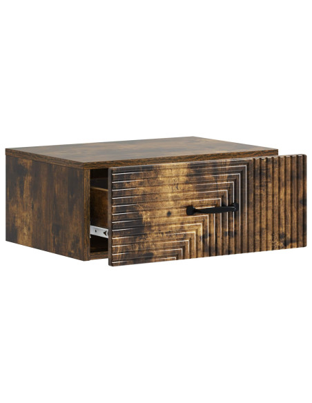 Mobiletto da notte a muro Rovere Fumo 49 x 34,5 x 20 cm