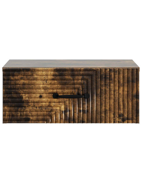 Mobiletto da notte a muro Rovere Fumo 49 x 34,5 x 20 cm