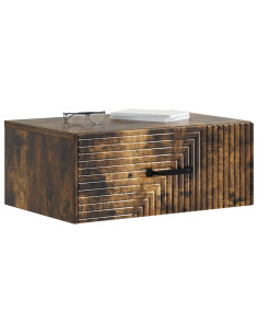 Mobiletto da notte a muro 2 pcs Rovere Fumo 49 x 34,5 x 20 cm 2