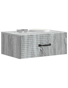 Mobiletto da notte a muro Grigio Sonoma 49 x 34,5 x 20 cm 2