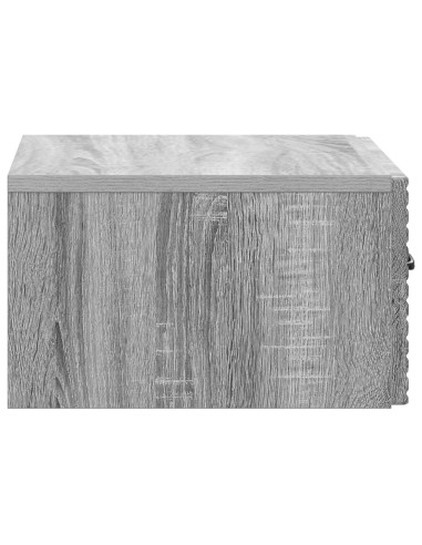 Mobiletto da notte a muro Grigio Sonoma 49 x 34,5 x 20 cm