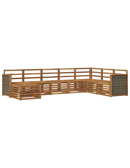 Set di divani da esterno 6 pcs Naturale