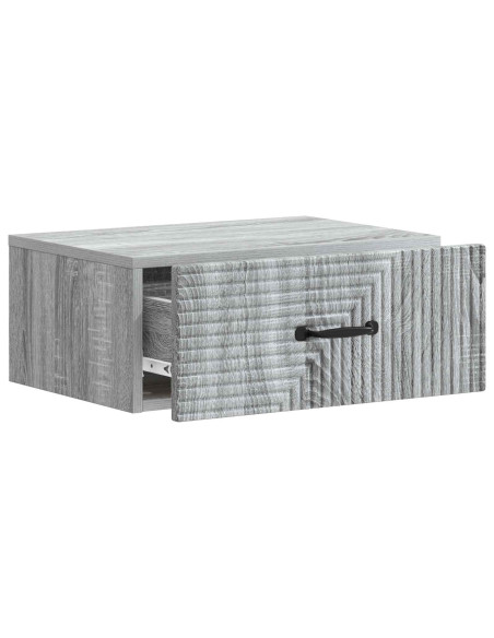 Mobiletto da notte a muro 2 pcs Grigio Sonoma 49 x 34,5 x 20 cm