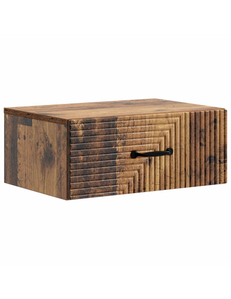 Mobiletto da notte a muro 2 pcs Legno antico 49 x 34,5 x 20 cm