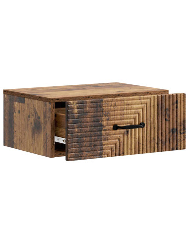 Mobiletto da notte a muro 2 pcs Legno antico 49 x 34,5 x 20 cm