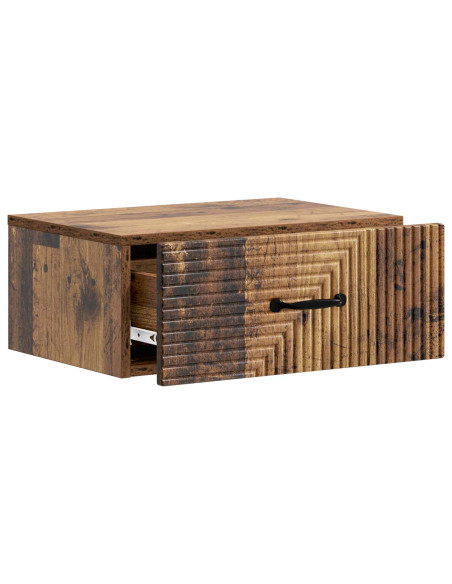 Mobiletto da notte a muro 2 pcs Legno antico 49 x 34,5 x 20 cm