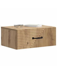 Mobiletto da notte a muro con cassetto 2 pcs Rovere Artigianale 2