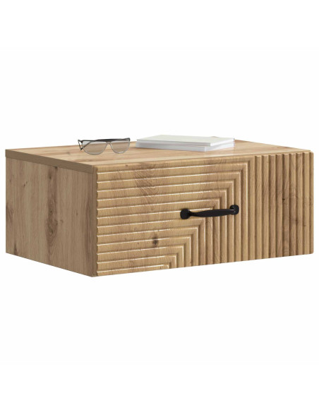 Mobiletto da notte a muro con cassetto 2 pcs Rovere Artigianale