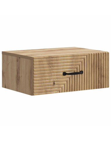 Mobiletto da notte a muro con cassetto 2 pcs Rovere Artigianale