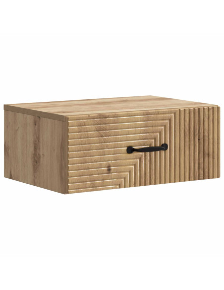Mobiletto da notte a muro con cassetto 2 pcs Rovere Artigianale