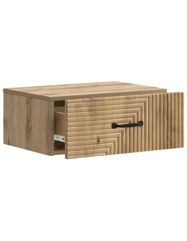 Mobiletto da notte a muro con cassetto 2 pcs Rovere Artigianale