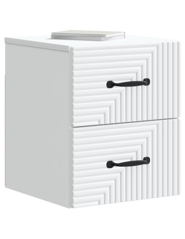 Mobiletto da notte a muro 2 pcs Bianco 34,5 x 33 x 40 cm