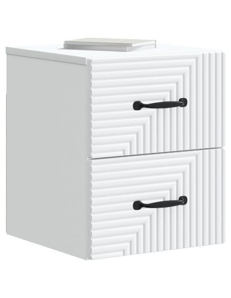 Mobiletto da notte a muro 2 pcs Bianco 34,5 x 33 x 40 cm