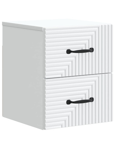 Mobiletto da notte a muro 2 pcs Bianco 34,5 x 33 x 40 cm