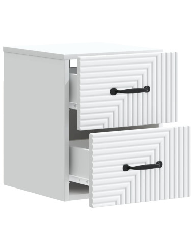 Mobiletto da notte a muro 2 pcs Bianco 34,5 x 33 x 40 cm