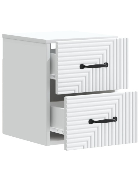 Mobiletto da notte a muro 2 pcs Bianco 34,5 x 33 x 40 cm