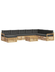 Set di divani da esterno con cuscino 9 pcs Bianco e Antracite 2