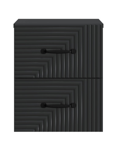 Mobiletto da notte a muro con cassetto Nero 34,5 x 33 x 40 cm