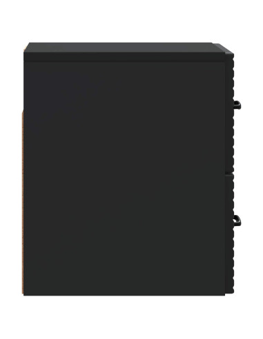 Mobiletto da notte a muro con cassetto Nero 34,5 x 33 x 40 cm