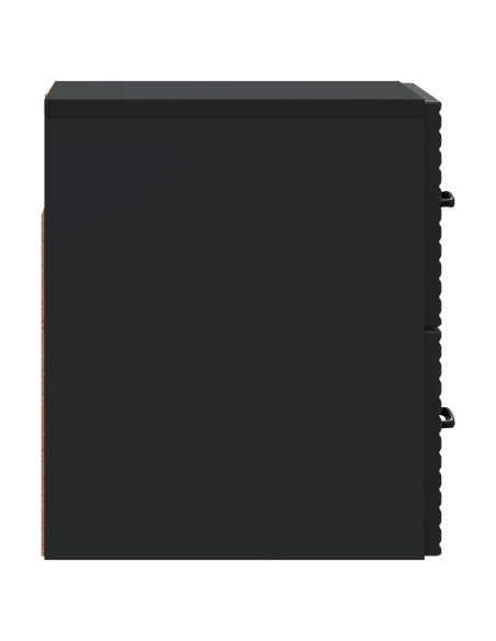 Mobiletto da notte a muro con cassetto Nero 34,5 x 33 x 40 cm