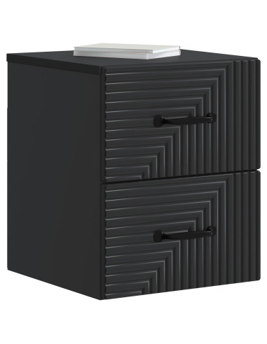 Mobiletto da notte a muro 2 pcs Nero 34,5 x 33 x 40 cm
