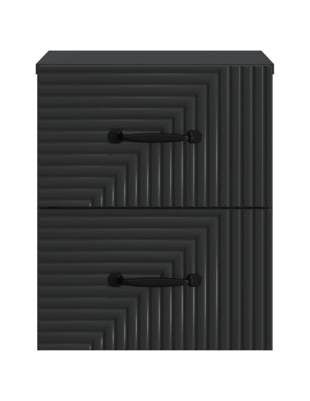 Mobiletto da notte a muro 2 pcs Nero 34,5 x 33 x 40 cm