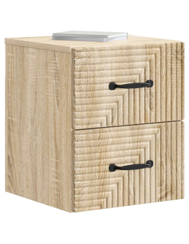 Mobiletto da notte a muro Rovere Sonoma 34,5 x 33 x 40 cm