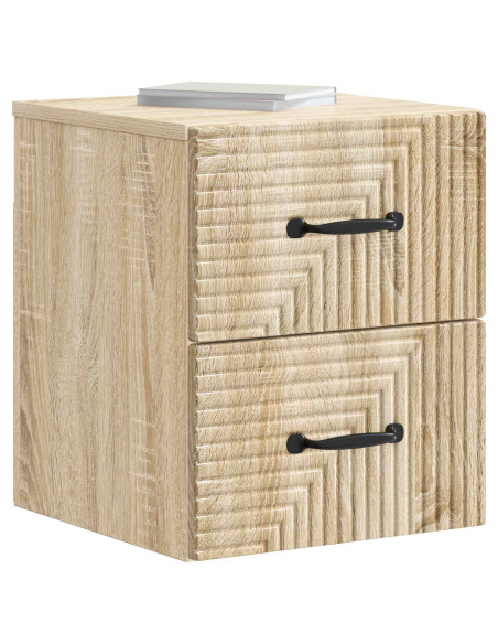 Mobiletto da notte a muro Rovere Sonoma 34,5 x 33 x 40 cm