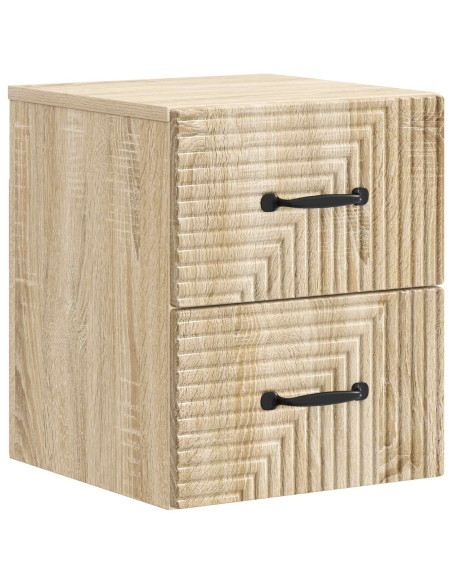 Mobiletto da notte a muro 2 pcs Rovere Sonoma 34,5 x 33 x 40 cm