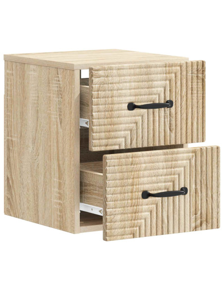 Mobiletto da notte a muro 2 pcs Rovere Sonoma 34,5 x 33 x 40 cm
