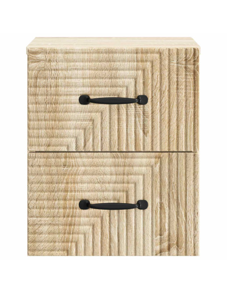 Mobiletto da notte a muro 2 pcs Rovere Sonoma 34,5 x 33 x 40 cm