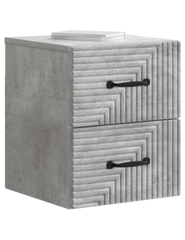 Mobiletto da notte a muro Grigio Cemento 34,5 x 33 x 40 cm
