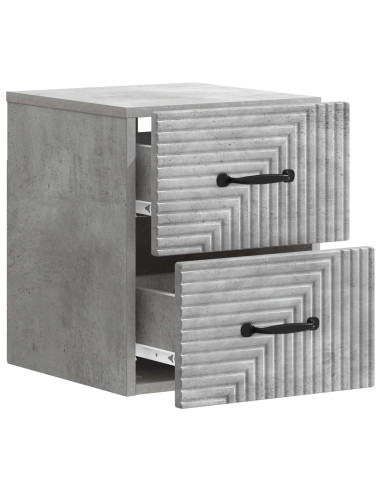 Mobiletto da notte a muro Grigio Cemento 34,5 x 33 x 40 cm