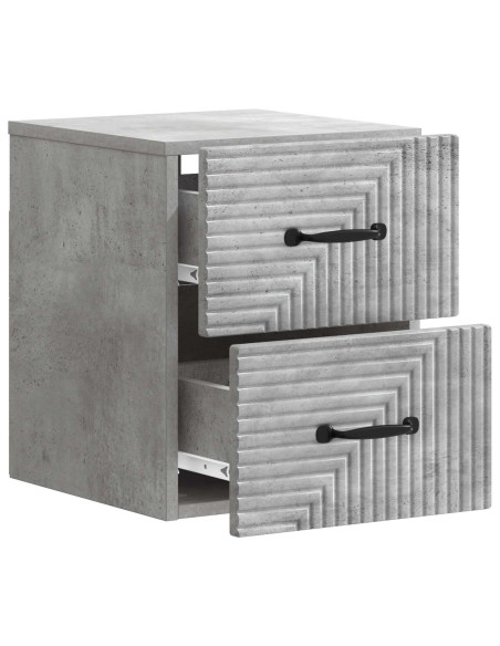 Mobiletto da notte a muro Grigio Cemento 34,5 x 33 x 40 cm