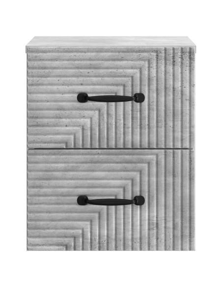 Mobiletto da notte a muro Grigio Cemento 34,5 x 33 x 40 cm