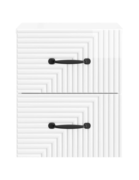 Mobiletto da notte a muro Bianco Lucido 34,5 x 33 x 40 cm