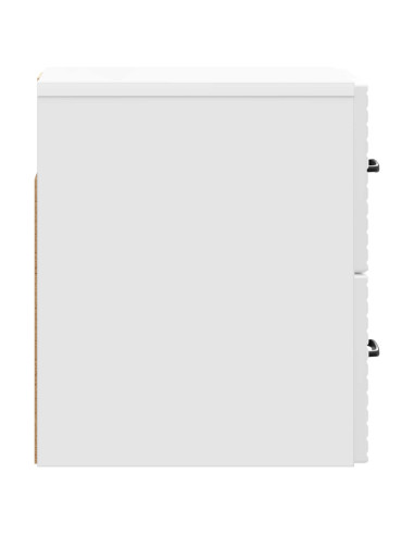 Mobiletto da notte a muro Bianco Lucido 34,5 x 33 x 40 cm