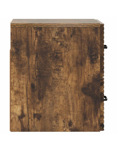 Mobiletto da notte a muro Rovere Fumo 34,5 x 33 x 40 cm