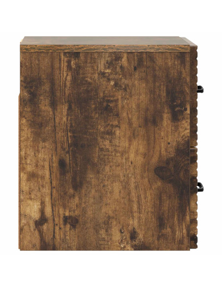 Mobiletto da notte a muro Rovere Fumo 34,5 x 33 x 40 cm