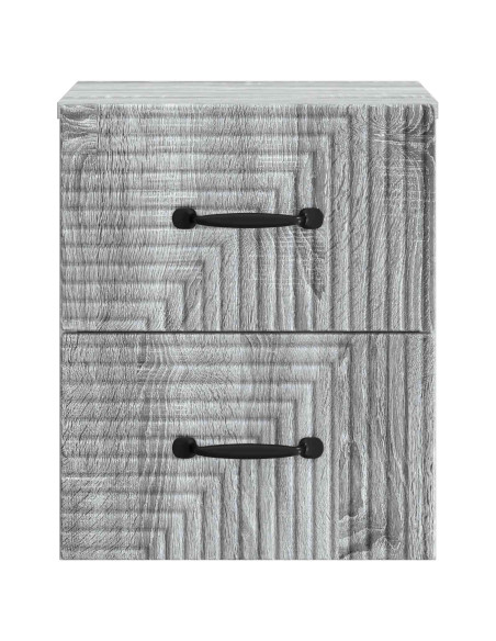 Mobiletto da notte a muro Grigio Sonoma 34,5 x 33 x 40 cm