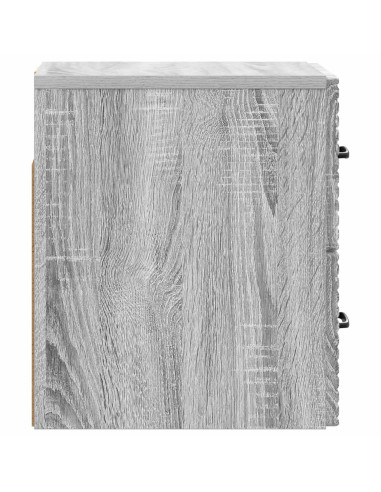 Mobiletto da notte a muro Grigio Sonoma 34,5 x 33 x 40 cm