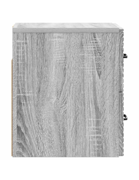 Mobiletto da notte a muro Grigio Sonoma 34,5 x 33 x 40 cm