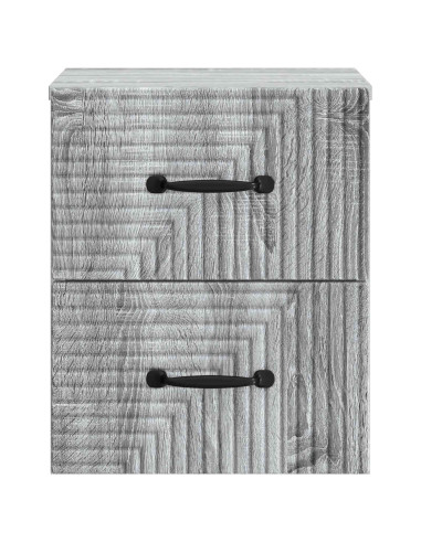 Mobiletto da notte a muro 2 pcs Grigio Sonoma 34,5 x 33 x 40 cm