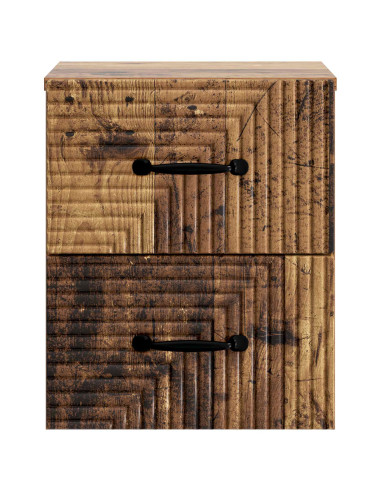 Mobiletto da notte a muro Legno antico 34,5 x 33 x 40 cm
