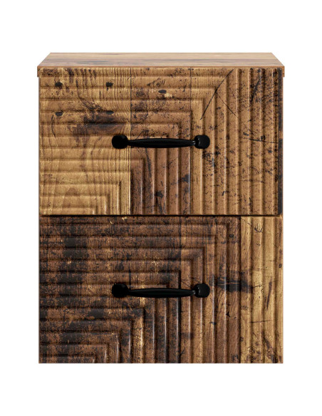Mobiletto da notte a muro Legno antico 34,5 x 33 x 40 cm