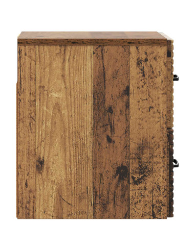 Mobiletto da notte a muro Legno antico 34,5 x 33 x 40 cm