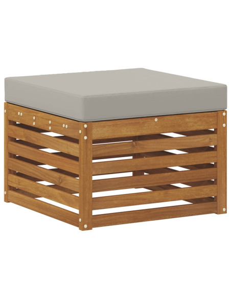 Set di divani da esterno 7 pcs Naturale e Grigio Chiaro