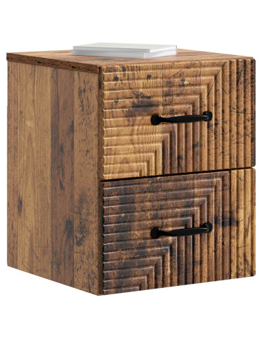 Mobiletto da notte a muro 2 pcs Legno antico 34,5 x 33 x 40 cm